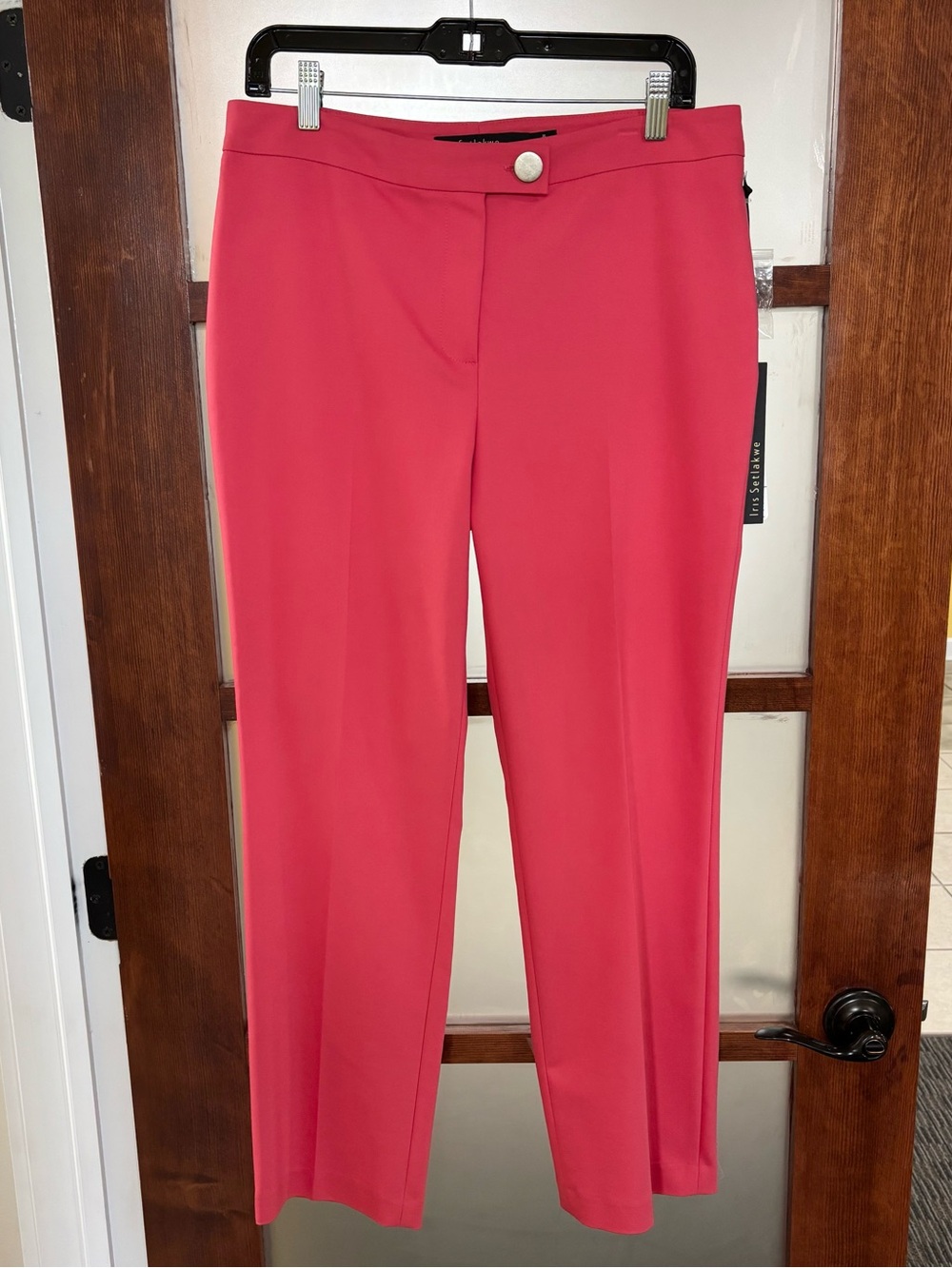 Iris Setlakwe Tailored Straight-Leg Trousers in Coral